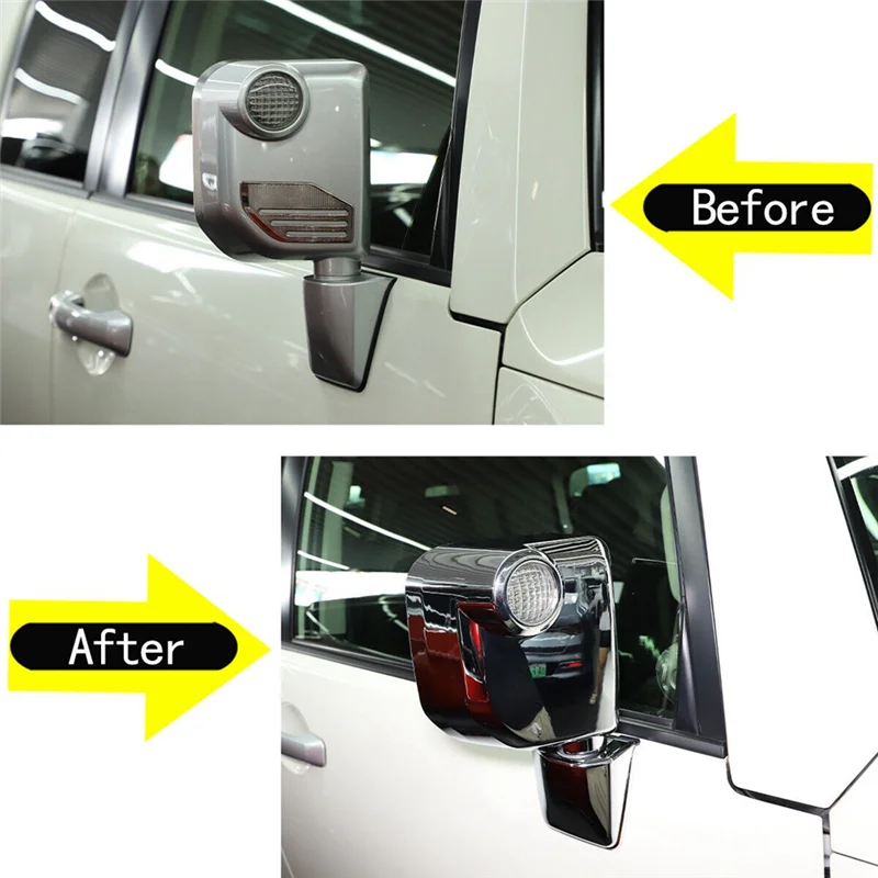 

Chrome Exterior Rear View Mirror Cover Trim Silver Car Accessories Fit For Toyota FJ Cruiser 2007-2021-A61E