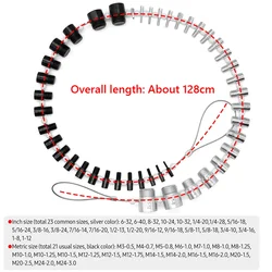 Universal Thread Checker Inch & Metric Bolt Nut Screw Thread Checker 44 Male/Female Gauges Lightweight Inspection Measuring Tool