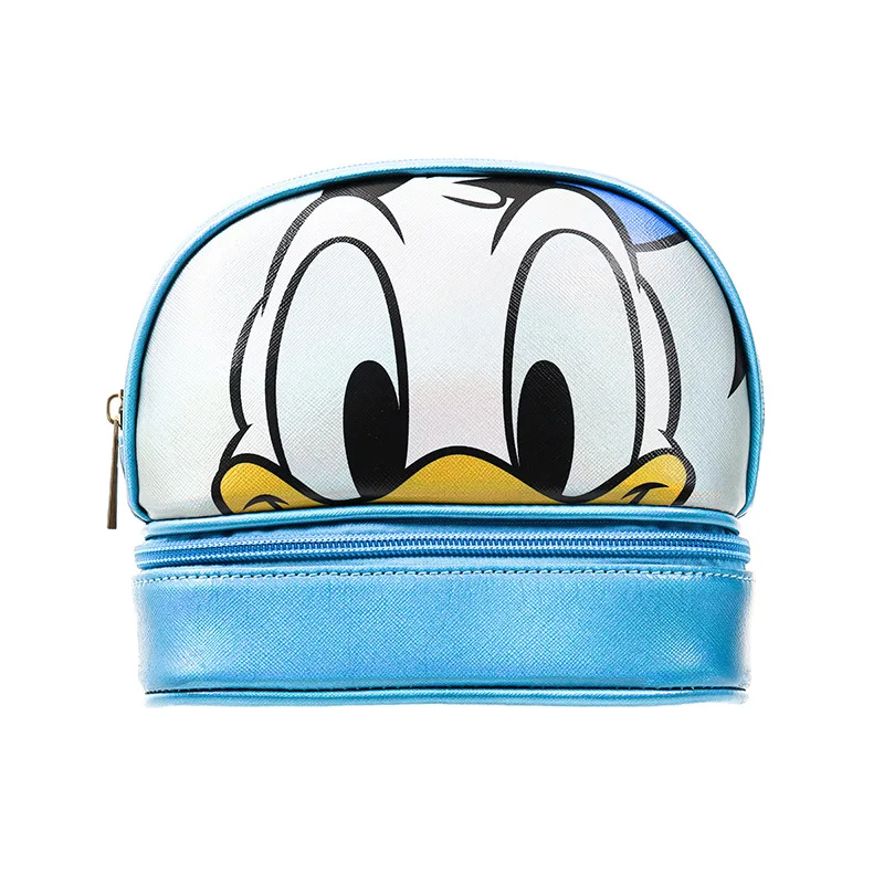 Disney Mickey Mouse Makeup Bag Original Donald Duck Large Capacity Shell Bag Simple Cosmetic Storage Bag Portable Lady Hand Bag