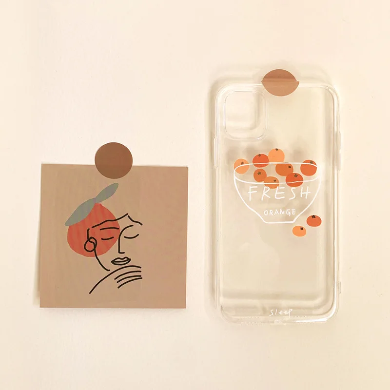 Eine Schüssel Orangen transparente Handyhülle für iPhone 16 15 14 13 12 Mini 11 Pro Max XS XR X 7 8 Plus stoßfeste Schutzhülle