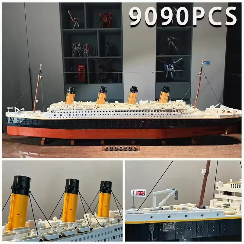 

IN STOCK 9090pcs Titani Compatible 10294 Titanic Large Cruise Boat Ship Steamship Bricks Building Blocks Children Diy Toys Gifts
