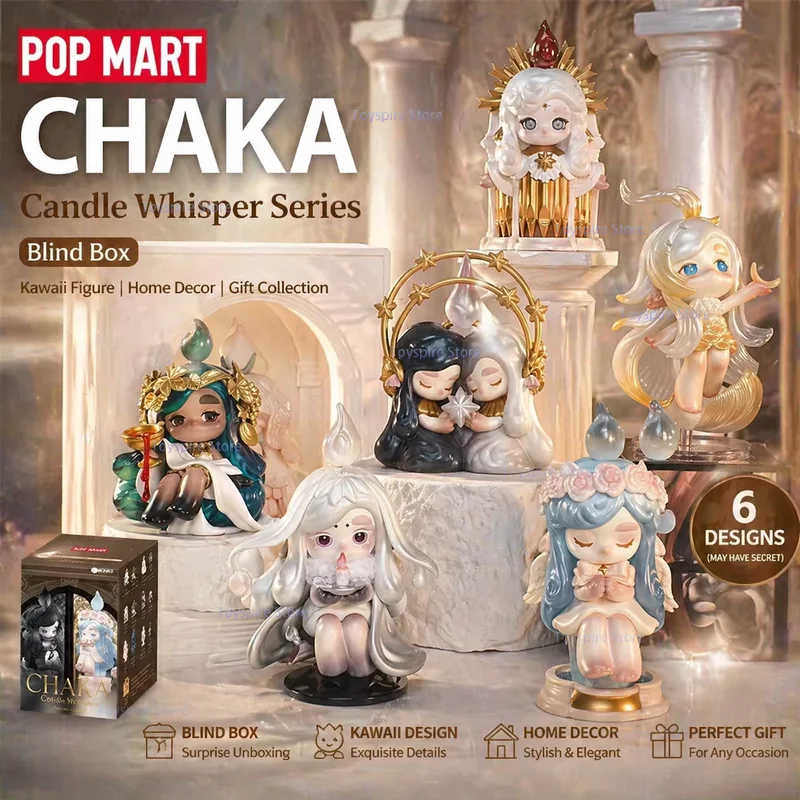 

POP MART CHAKA Candle Whisper Series Blind Box Kawaii Anime Collectible Figures Desktop Toys Home Decor Gift