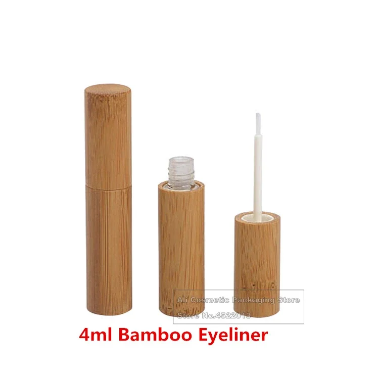 Empty Bamboo Lip Gloss Tube Makeup Mascara Bottle Cosmetic Eyeliner Eyelash Refillable Container Lipstick Tube Container