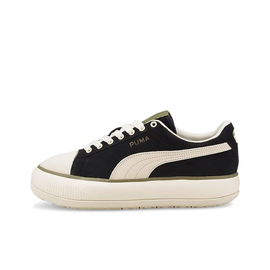 PUMA SUEDE MAYU Platform Abrasion Resistant Low top Sports Skateboard Shoes Unisex Black Beige White 382550-02