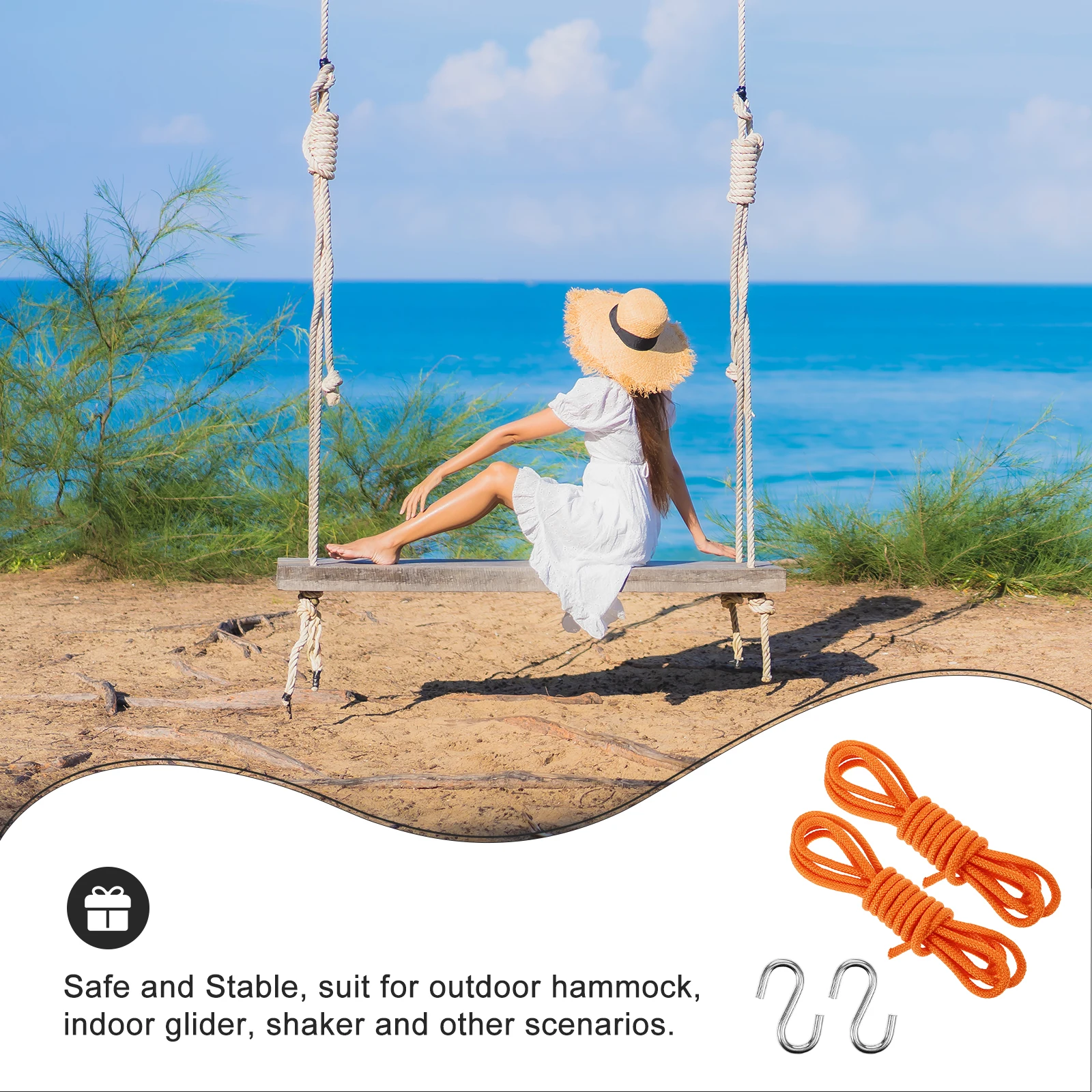 

1Set Hammock Rope Buckle Fixing Strap Set Lightweight Strong for Camping Hiking Outdoor Universal Tree Swing Chair Accessories