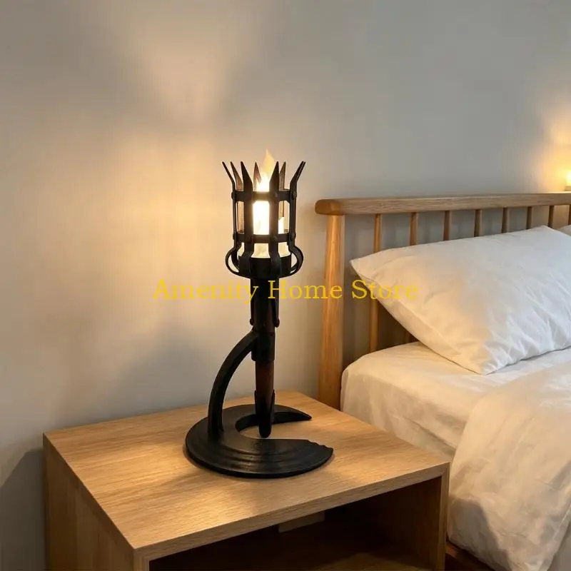 F26C Indoor LED Accent Light with Flame Effect, Shelf Display Lamp for Bedroom, Hall, Entry, and Home Display Light