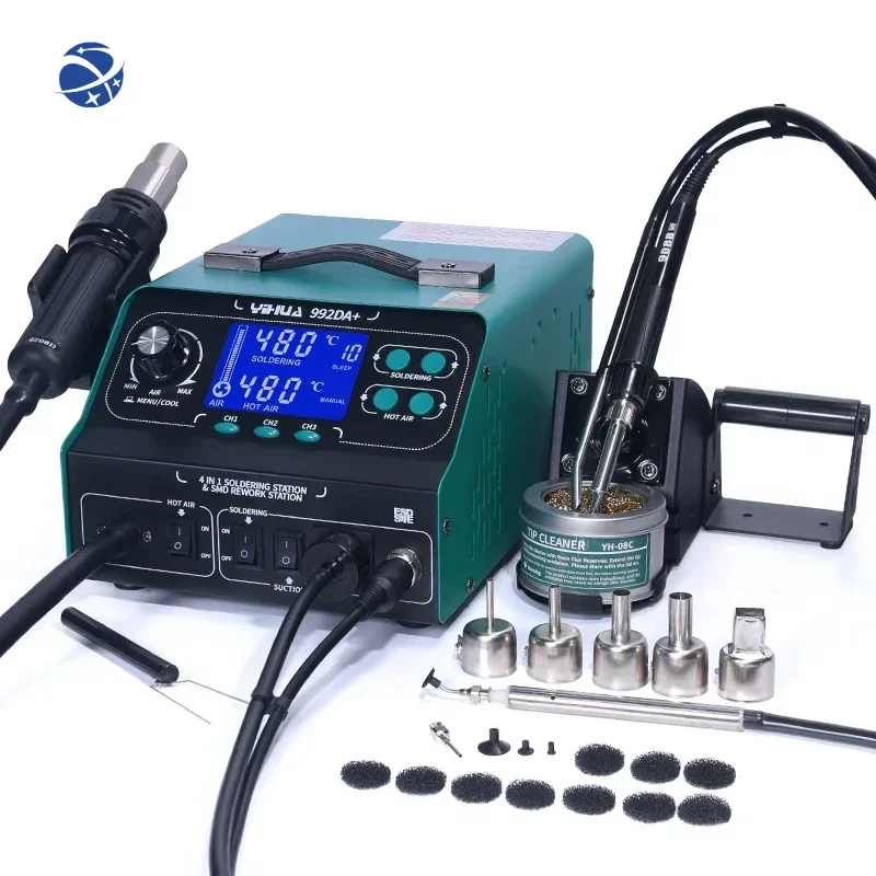 

YIHUA 992DA+ hot air desoldering station heat gun soldering iron smoke absorb BGA SMD soldering rework station