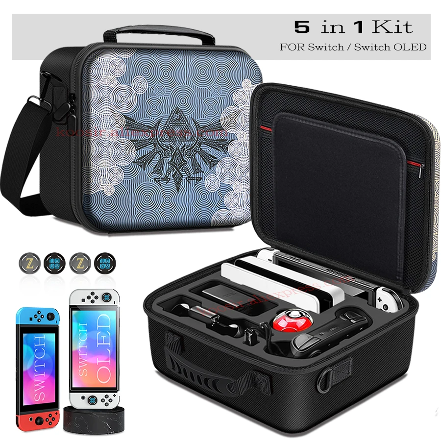 

Nintend SwitchOLED Deluxe Game Pattern Carrying Case Hard Cover Shell Storage Shoulder Bag for Nintendo Switch OLED Accessories