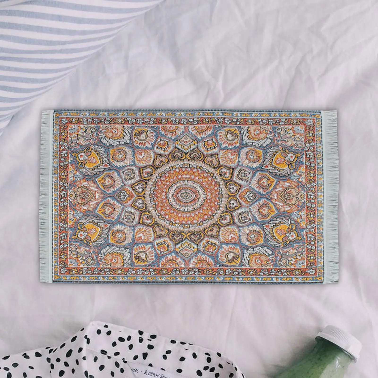 

Декоративный коврик, принадлежности для ролевых игр, миниатюрный напольный коврик в масштабе 1:12, тканый ковер для дома