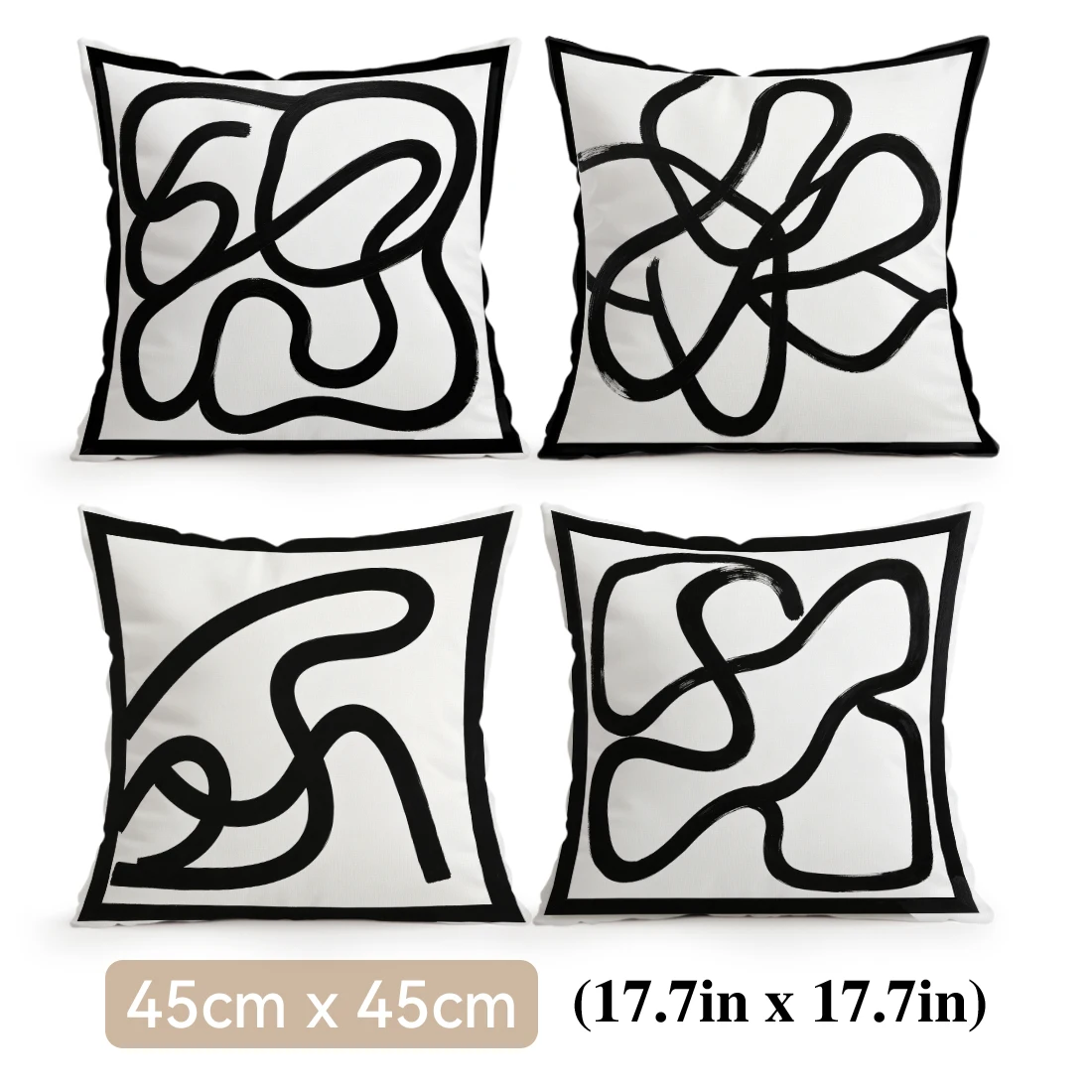 Abstract Black Stripe Pillowcase Printed Polyester 40/45/50cm Throw Pillowcover Decorative Sofa Cushion Pillowslip Home Decor
