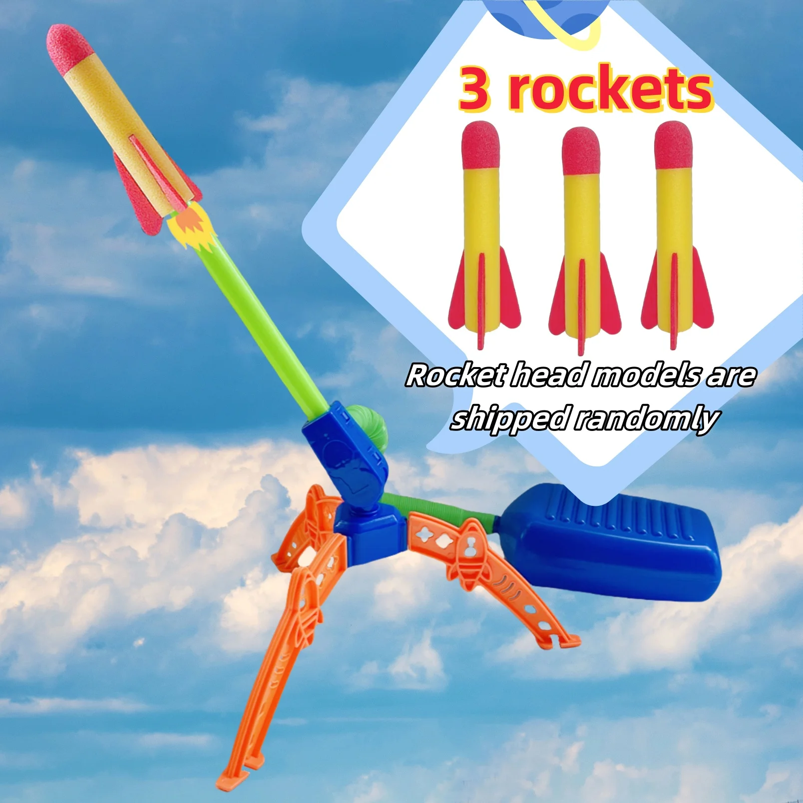 Children's foot-stitching rocket ejection toys outdoor sports toys boys and girls ejecting rocket launcher sensor training paren