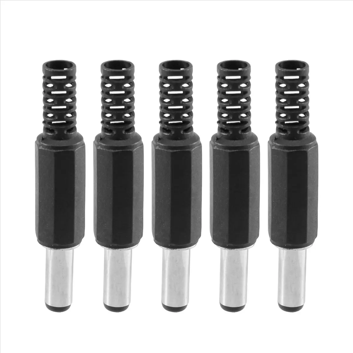 ABGN 5PCS 5.5mm X 2.5mm Male Jack DC Power Plug Socket Jack Adapter Adaptor Connector