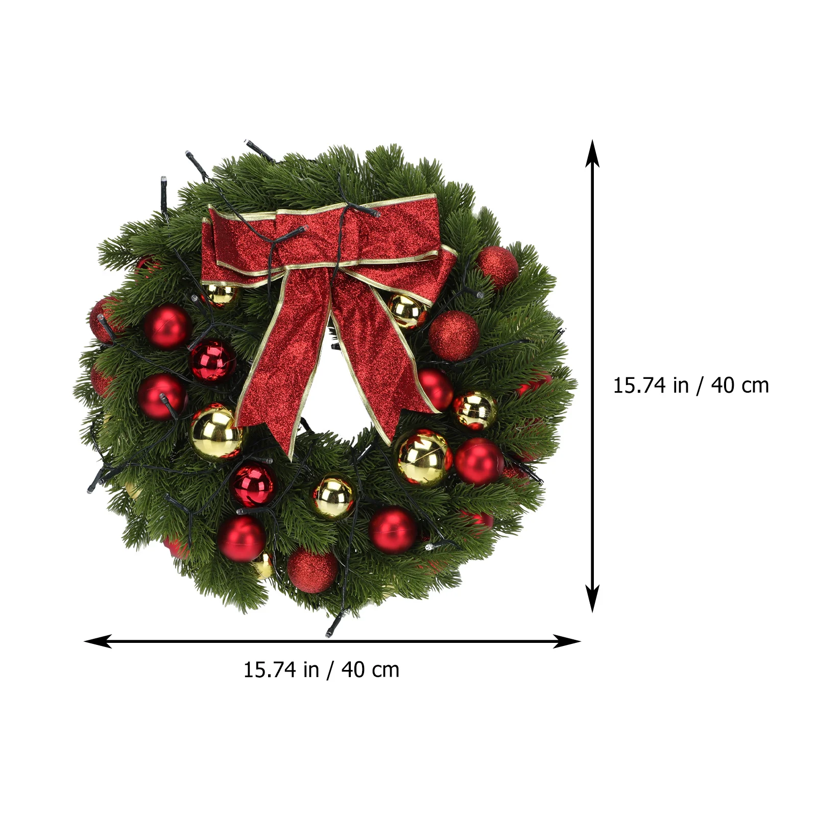 

LED Lamp Garland Hanging Decoration Christmas Wreath Party Wreaths with Lights Holiday Plastic Artificial Decorations Door