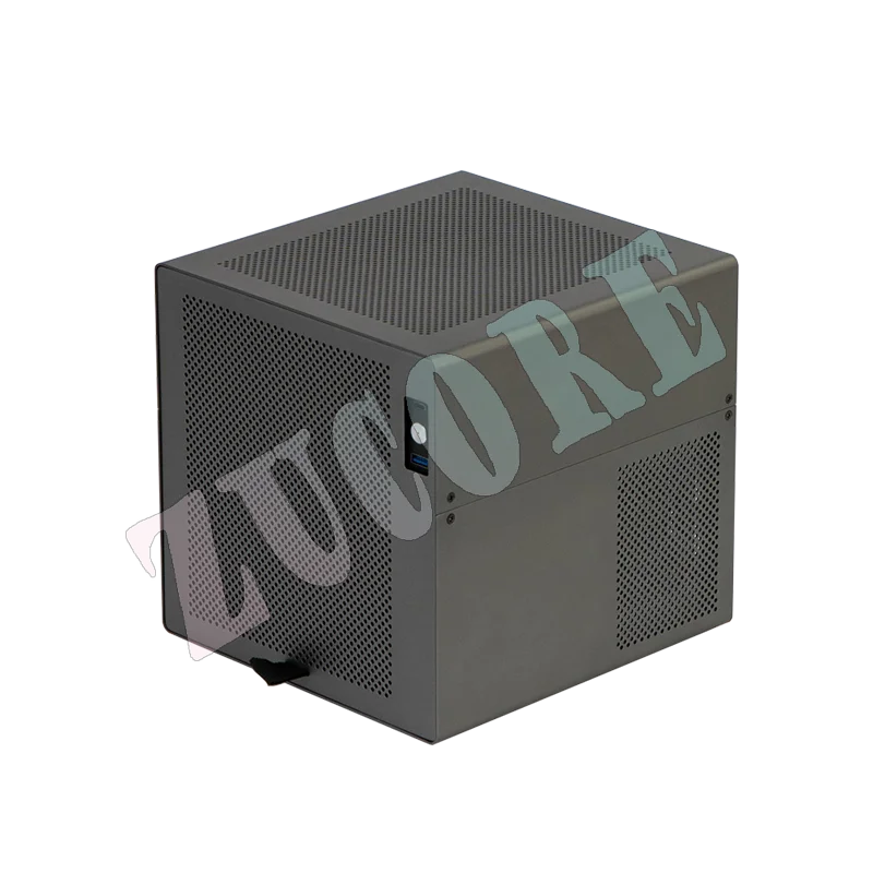 ราศีพิจิก 4 แผ่น NAS แชสซี เปลือกอลูมิเนียม แหล่งจ่ายไฟ SFX กระดานหลัก itx วัวบิน สีดํา Synology บริการจัดเก็บข้อมูลขนาดเล็ก