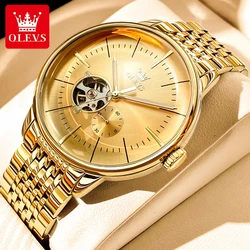 OLEVS 6708 Original Mechanical Wristwatch for Men Top Luxury Hollow Out Automatic Men's Watches Chronograph Waterproof Man Watch