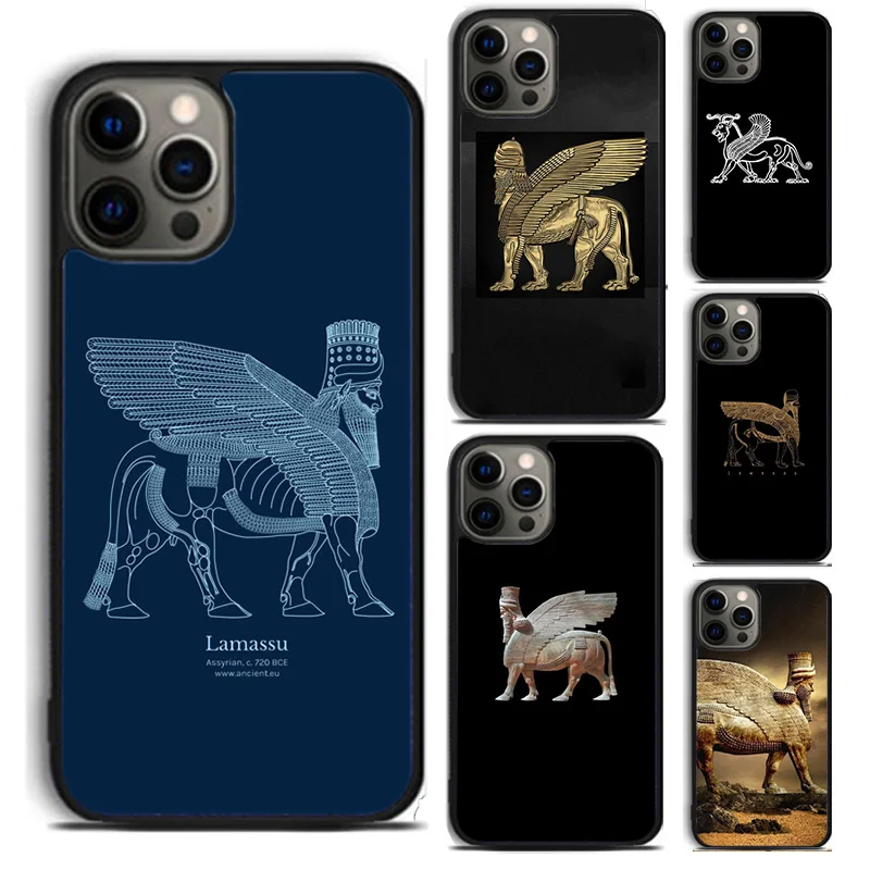 Lamassu Assyrian Winged Lion phone Case Cover For iPhone 16 15 14 Plus XR XS apple 16 11 12 13 Pro Max coque