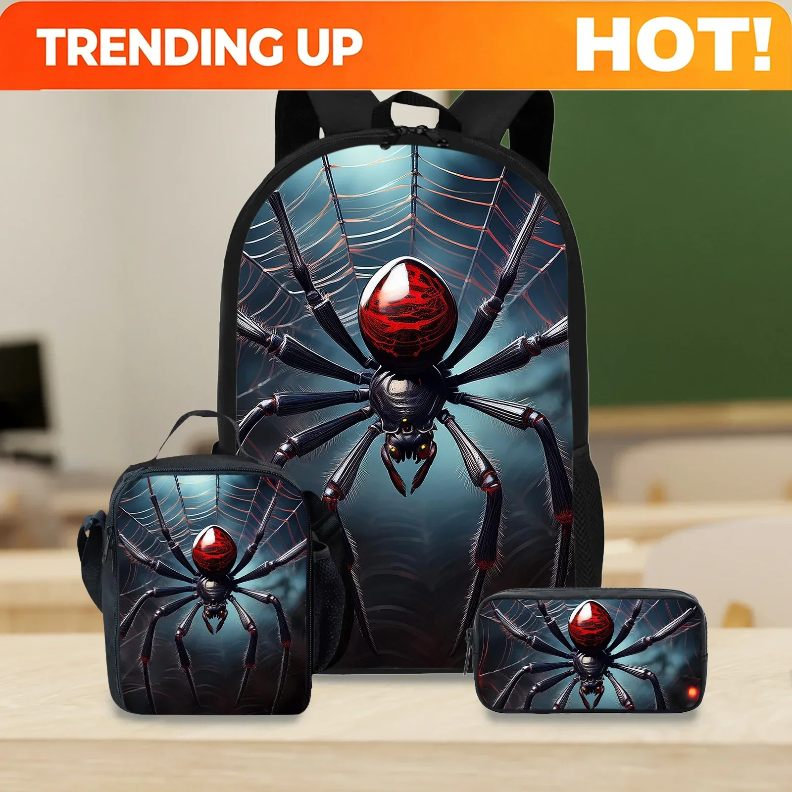 Custom Ruby Spider Backpack Set, Durable And Lightweight, Large Capacity And Multiple, Perfect For School, Daily Use, Or Gifts,