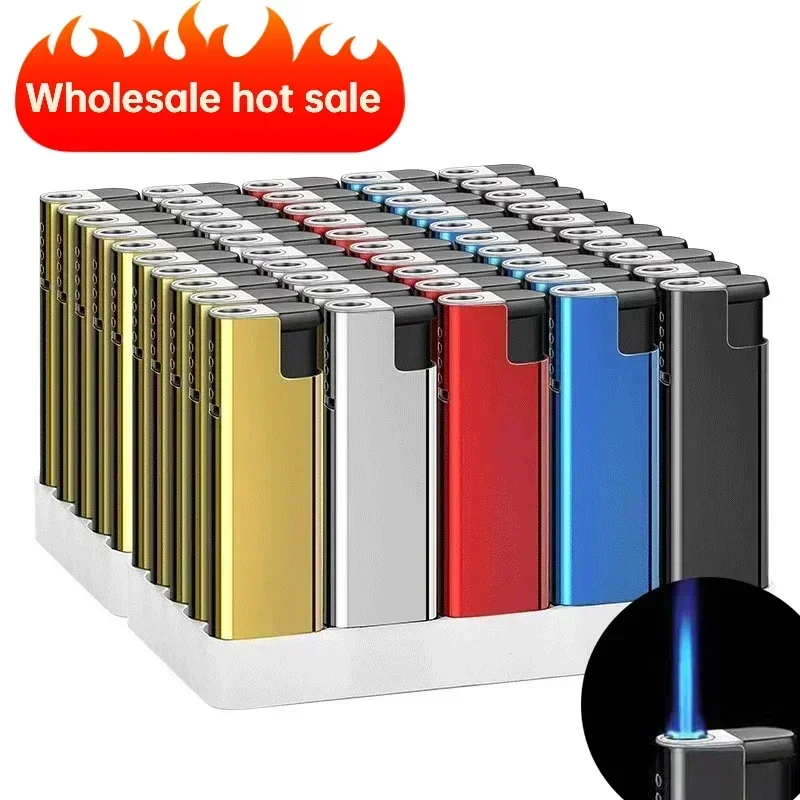 New Brand Outdoor Windproof Direct Injection Blue Flame Lighter Cigarette Lighter Smoking Accessories Camping Tool Ignition Tool