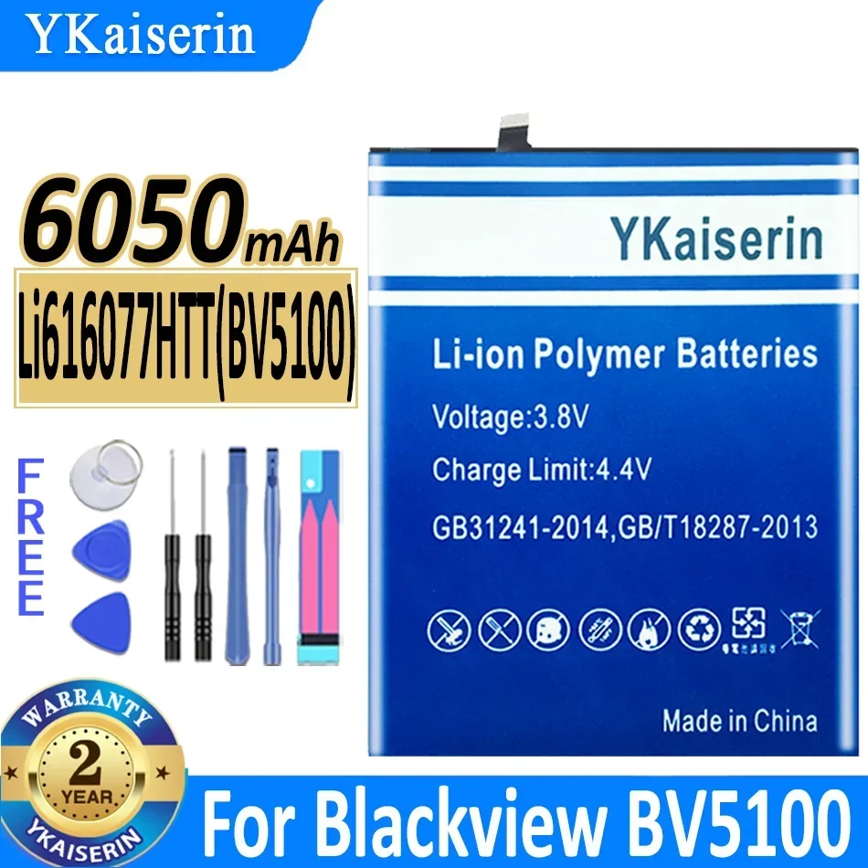 

Аккумулятор ykaisсеребрин BV 5100 6050 мАч Li616077HTT (BV5100) для Blackview BV5100