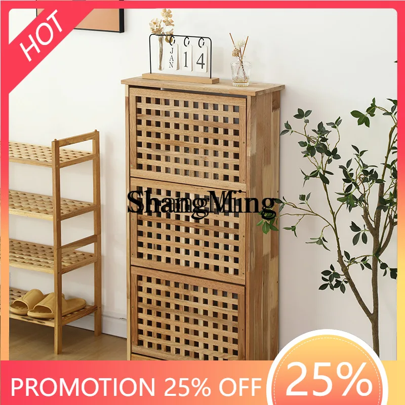 

FG can be placed in the grid storage, automatic opening and closing, household locker solid wood dumping shoe cabinet