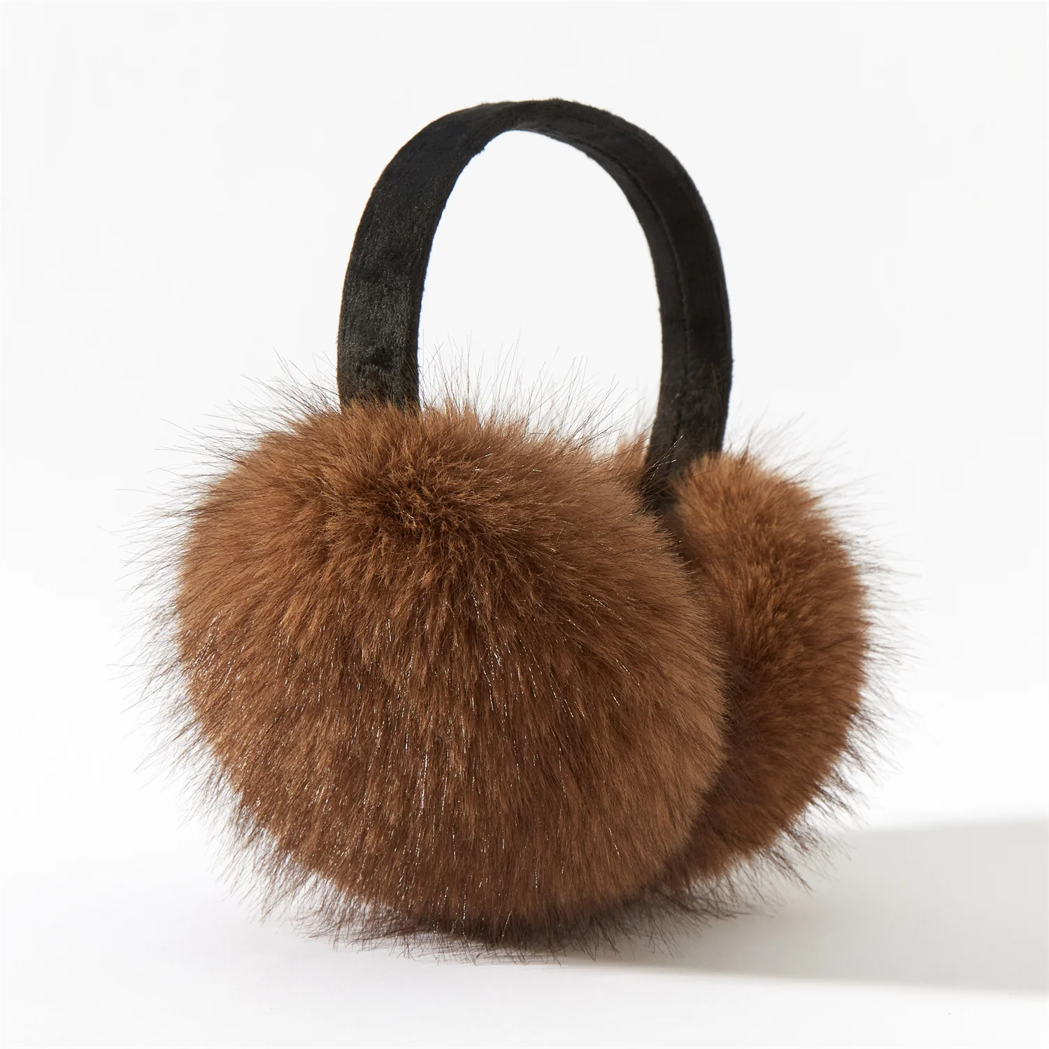 جديد فاخر شتاء دافئ غطاء للأذنين الرجعية الأحمر البني فو الثعلب الفراء غطاء للأذن امرأة رجل حفلة عشاء في الهواء الطلق يندبروف اكسسوارات #2