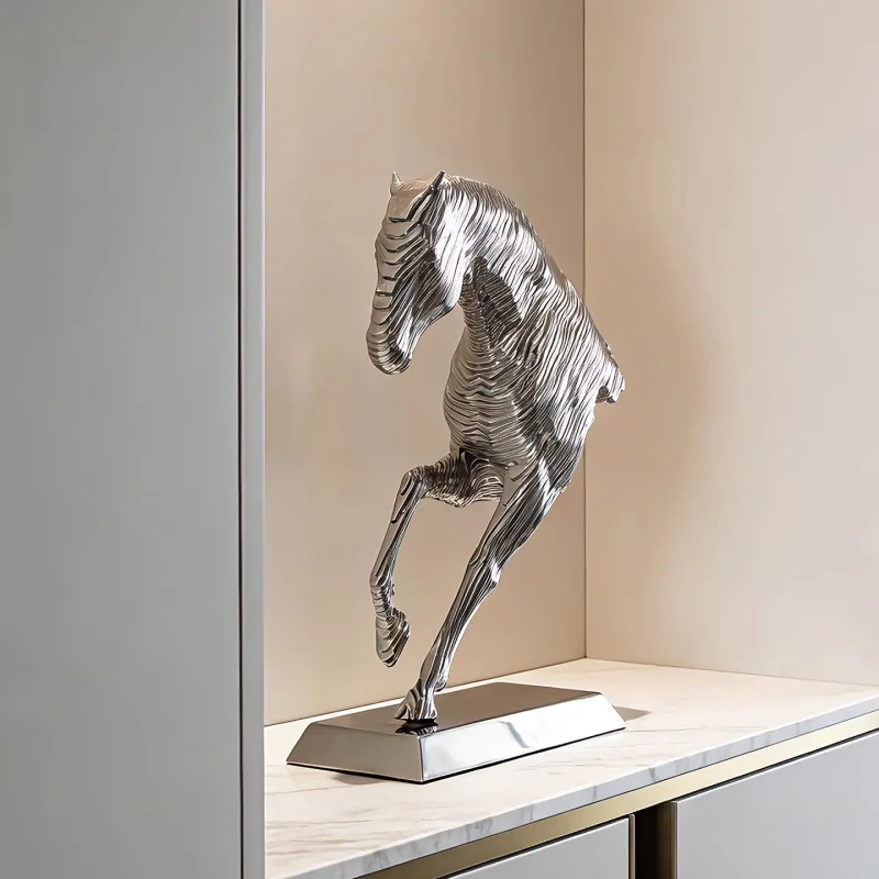 Stainless steel metal interior horse decoration living room corridor hotel shop office sculpture horse art decoration