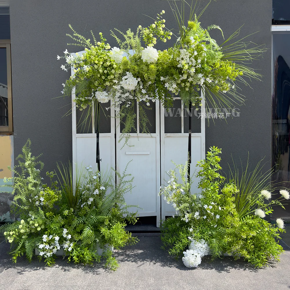 New Mori background wedding decoration floral photography props simulation green plants silk flower ceremony arrangement