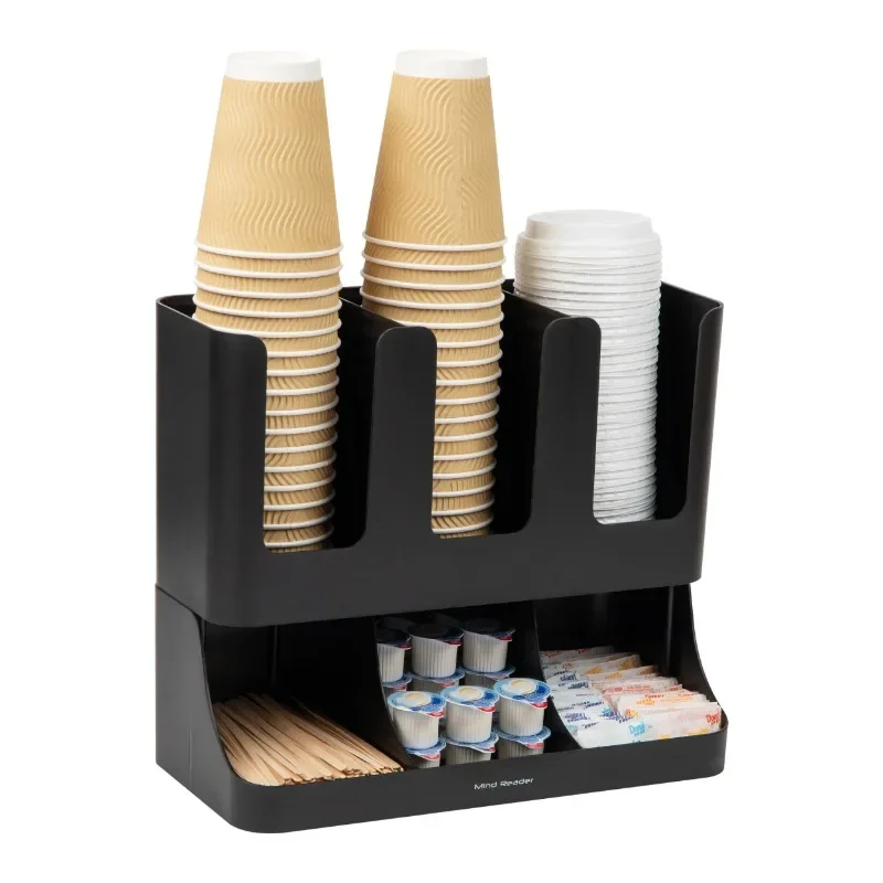 

Hot Sale.Upgraded version. Cup and Condiment Station, Countertop Organizer, 13"L x 6.4"W x 11.5"H, Black.Free shipping