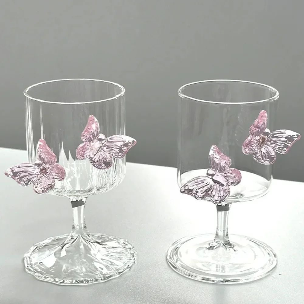 Original High Legged Glass Cup Instagram Butterfly Wine Glassware Champagne Glasses Cocktail Aesthetic Cups Christmas Gifts