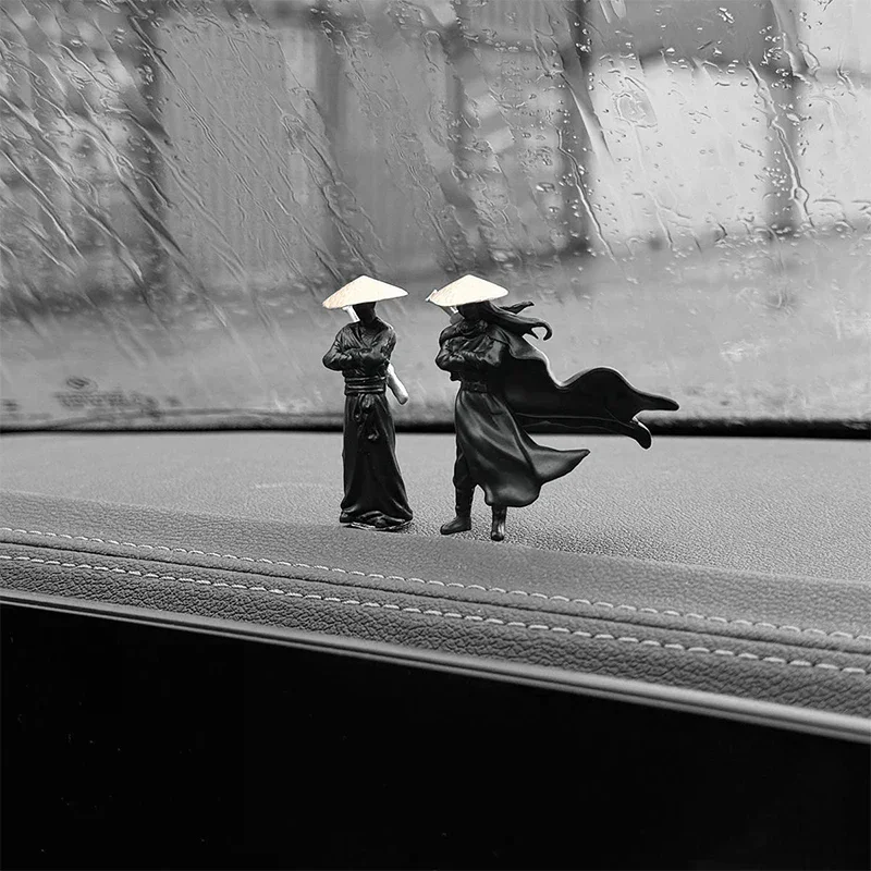 Statue Car Dashboard Decoration Chinese Style Retro Swordsman Mininature Figurine Statue Office Home Desk Ornaments Swordsman