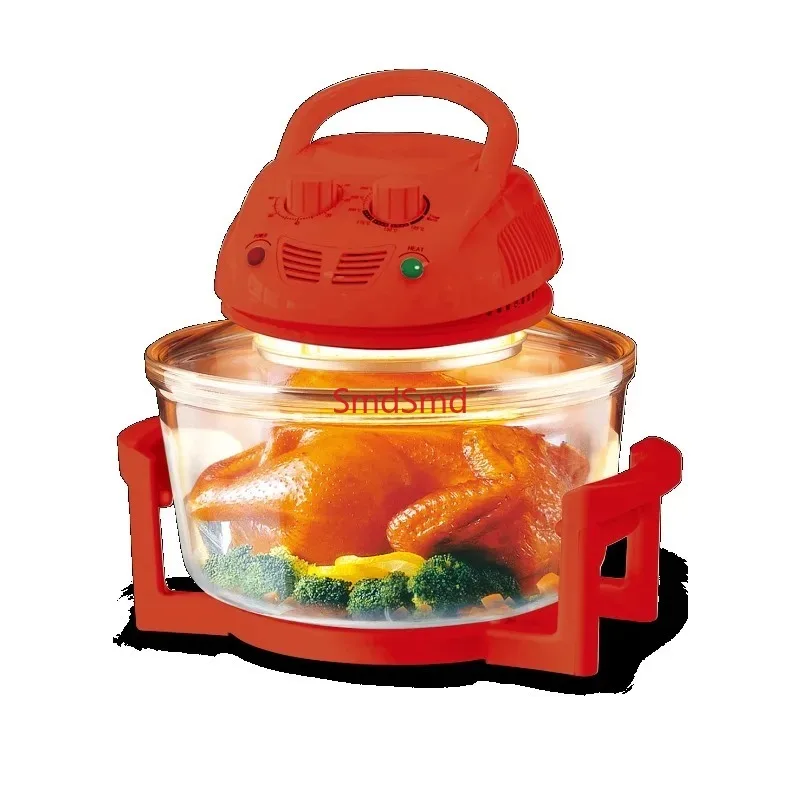 Healthy Low Fat Turbo Convection Air Oven Glass Round Halogen Oven Glass Air Fryer