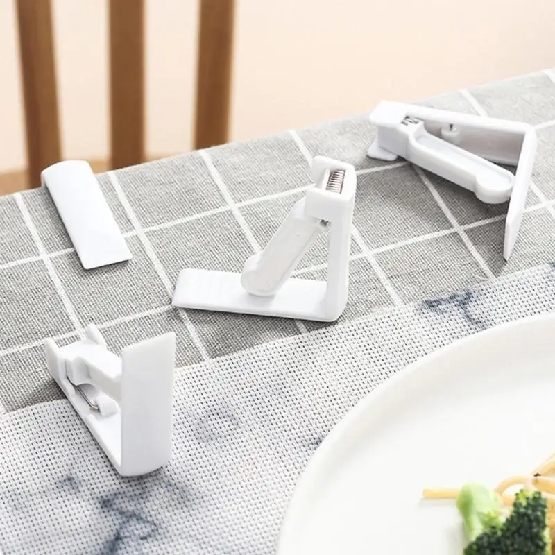  Household Tablecloth Holders 4 Pack Plastic Clip-On Set for Table Covers
