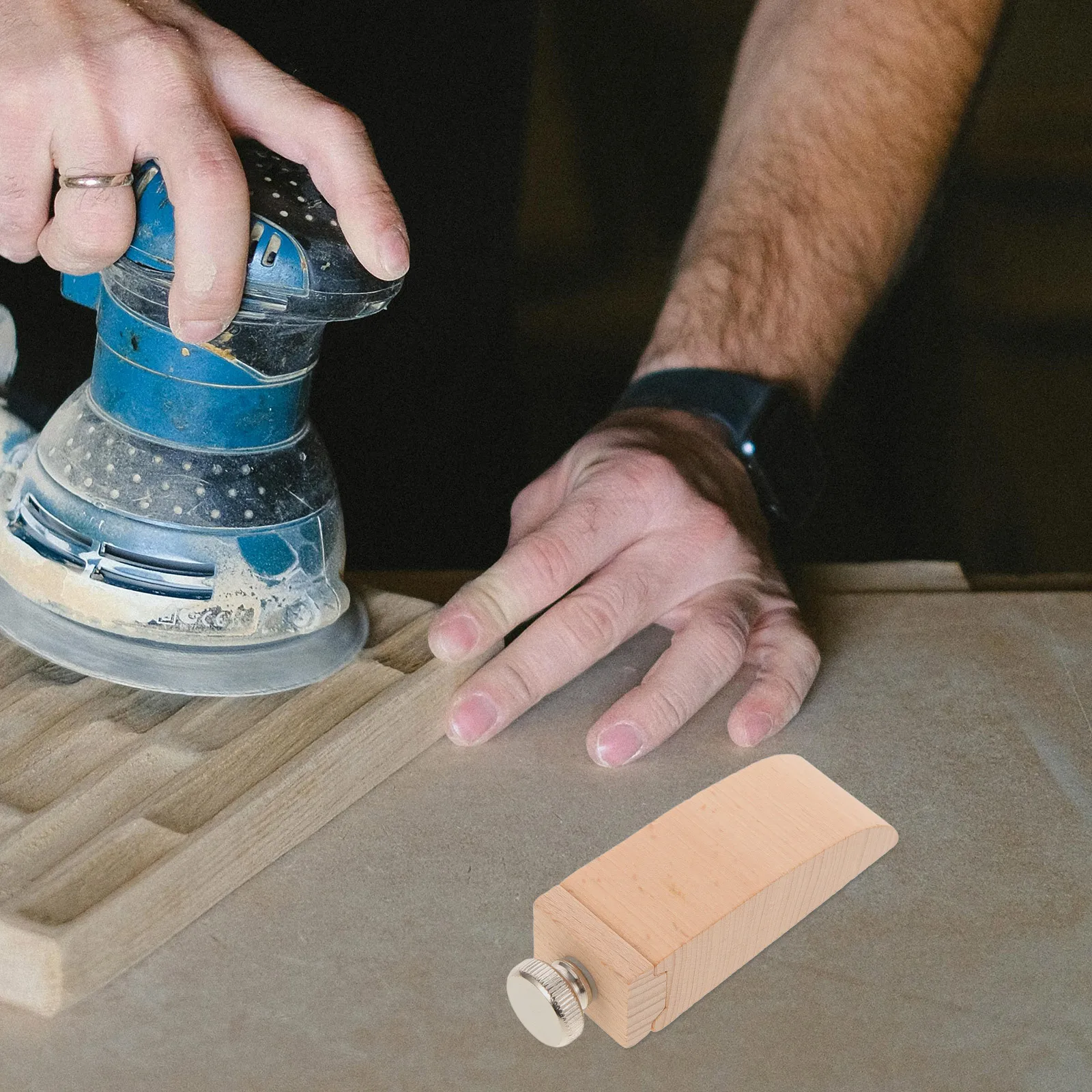 Bloc de ponçage, outil pour le travail du bois, pince à papier de verre en bois de hêtre Durable, forme coudée, courbes de bord, finition, ponceuse à main, bloc de sable