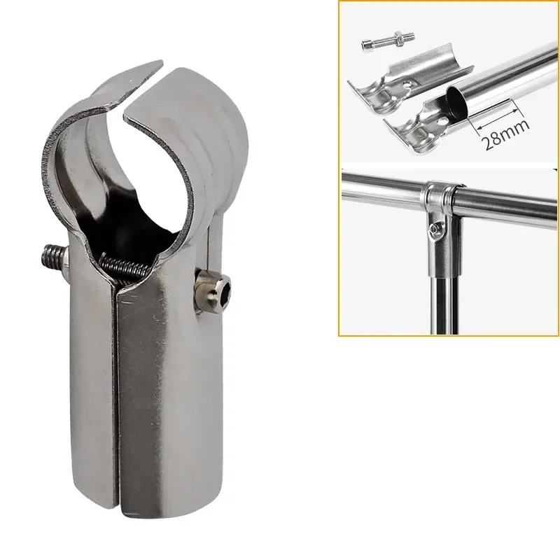 Tube Connector 25mm Tube Pipe Clamp More Strong No Rust for DIY Clothes Display Rack So Strong Stainless Steel
