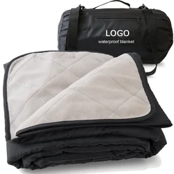 Outdoor Polar Fleece Polyester Camping Blanket Waterproof Thickened Portable Picnic Mat Moisture-proof and Machine Washable