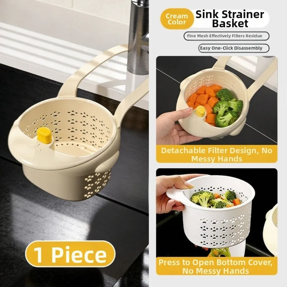 Creative Sink Hanging Strainer Basket Punch-free Openable Bottom Cover Kitchen Garbage Filter Detachable Quickly Drain