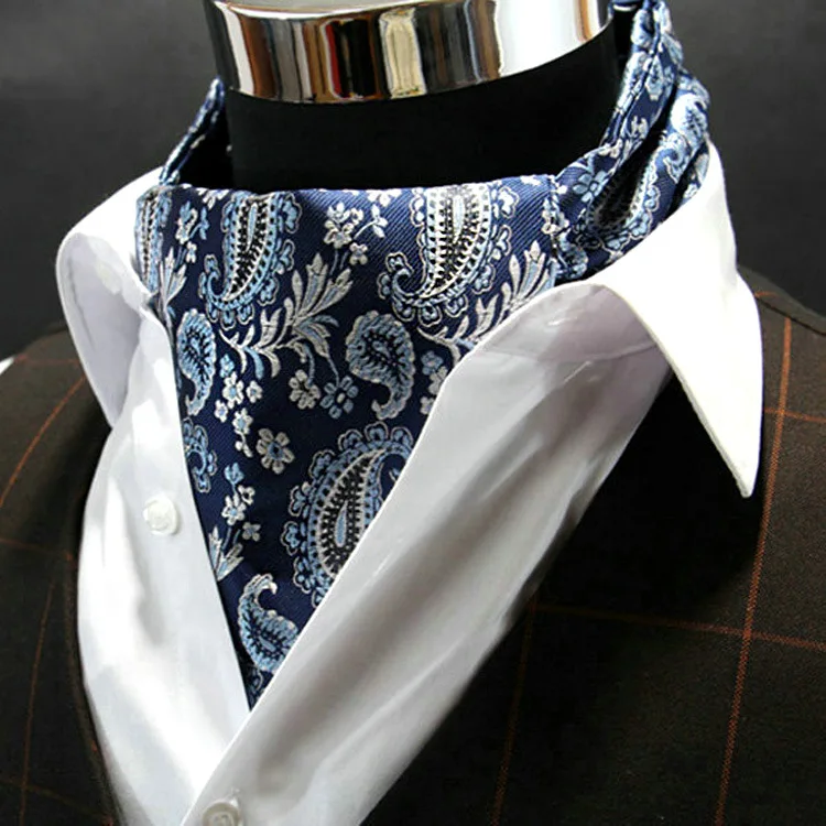 

Men Vintage Polka Dot Wedding Formal Cravat Ascot Scrunch Self British style Gentleman Polyester Silk Neck Tie Luxury Paisley