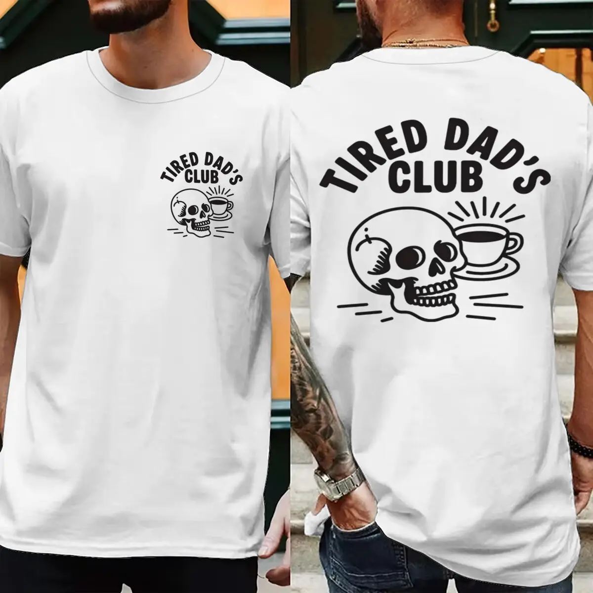 Men Creative Printing Short Sleeve Father's Day Gifts Casual Tops Mens Clothing Tired Dads Club Shirt Tired Dads Club T-shirts