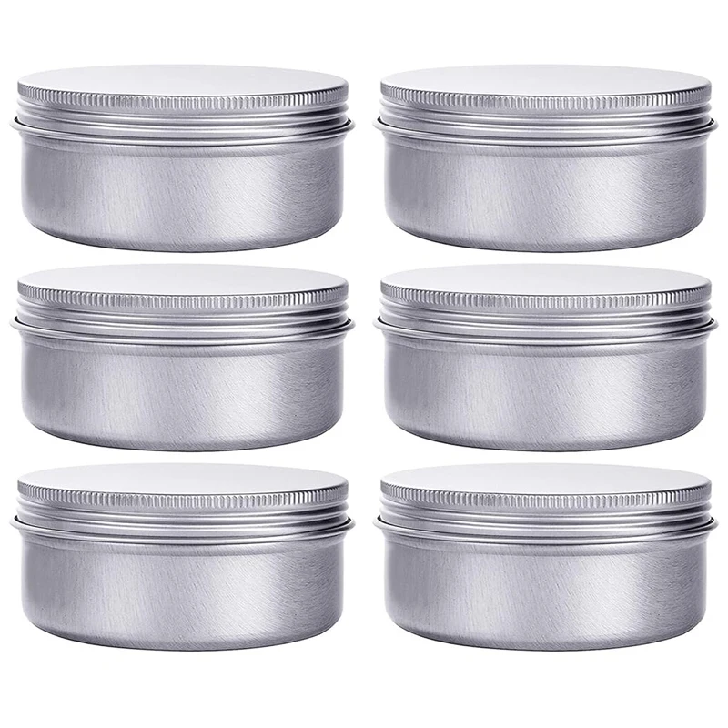 8 Pcs Aluminum Cans 150 mL Screw Lid Metal Storage Tins Containers for Storing Spices, Candies, Lip Balm, Candles