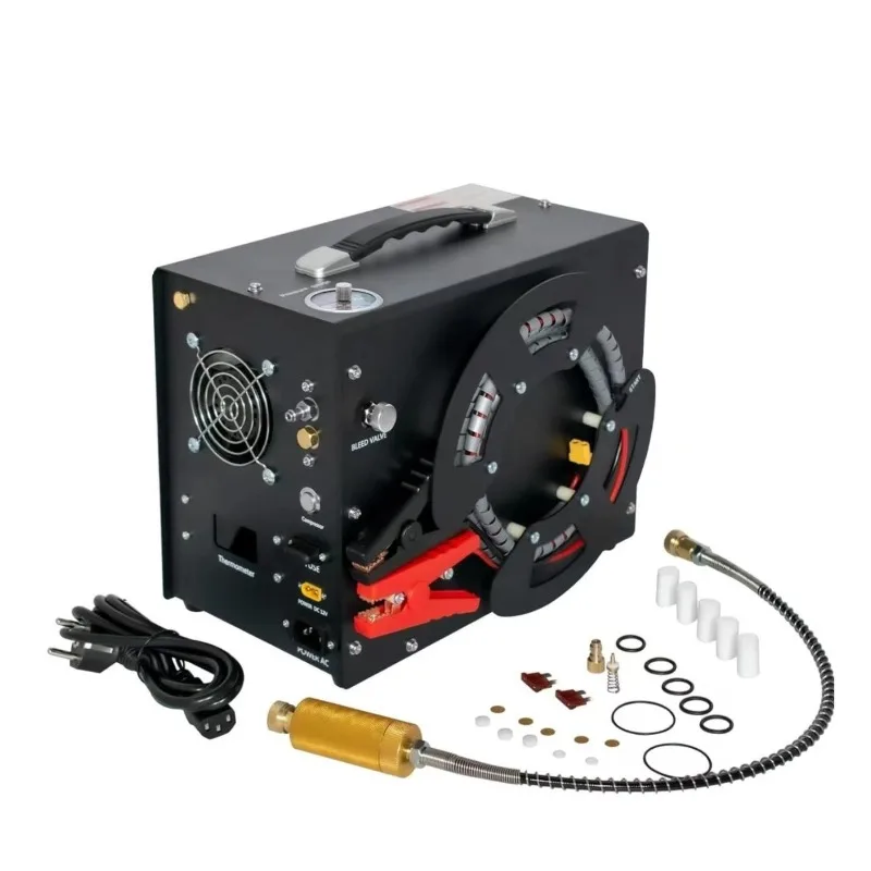 310bar 12V 110V 220V Portable Low Noise Oil Free Pcp Compressor for Hunting High Pressure air Compressor Auto Stop