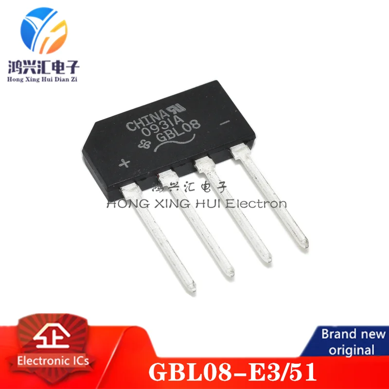 New/Original GBL08-E3/51 Rectifier Bridge Diode Single 800V 4A 4-Pin Case GBL Tray