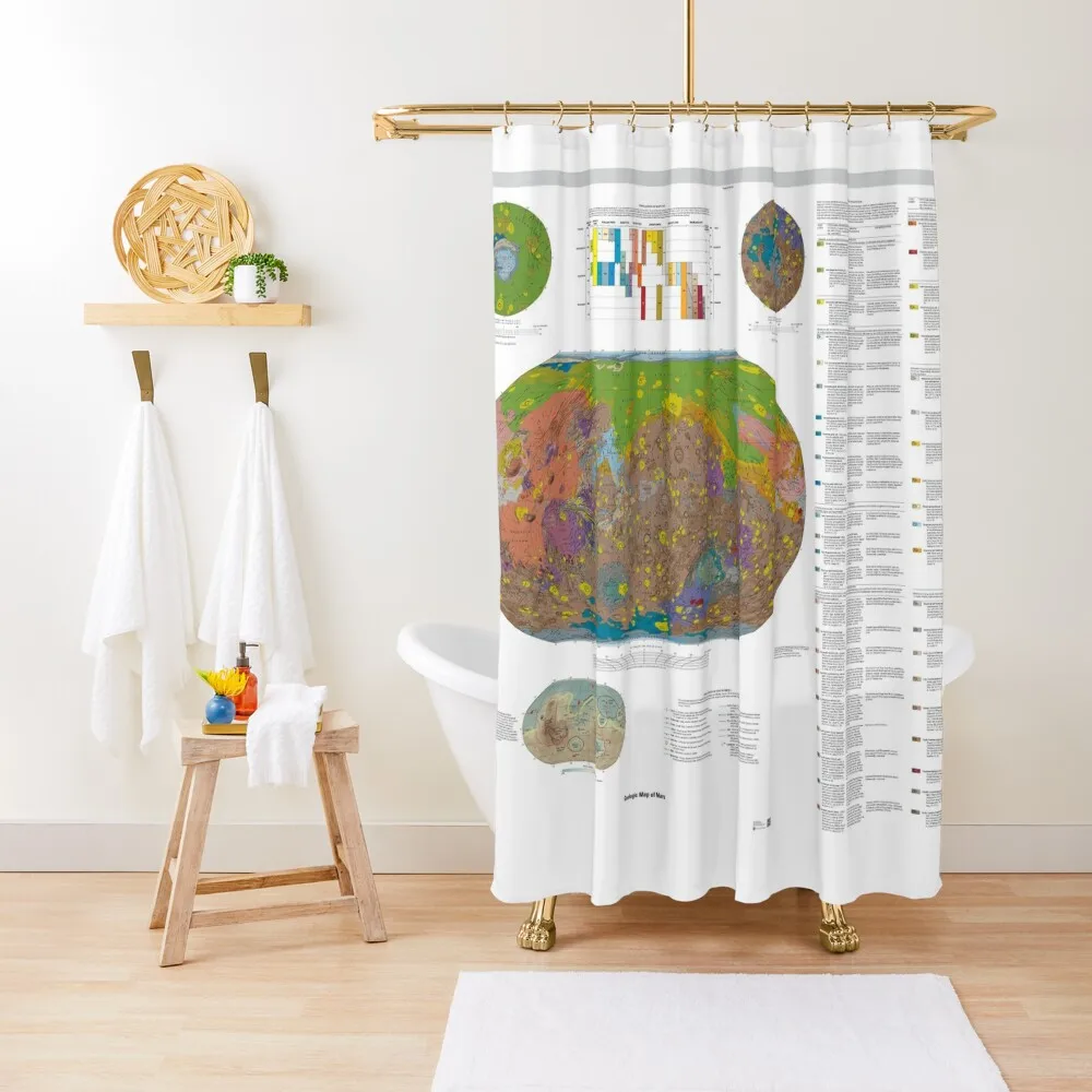 

Mars Geological Surface Map Shower Curtain Bathroom Accessories Luxury Bathroom Modern Showers For Bathroom Cover Curtain