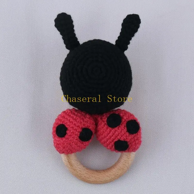 

E7CE детские деревянные прорезыватели, натуральные прорезывания зубов, захватывающие игрушки, мобильная коляска, кольцо для