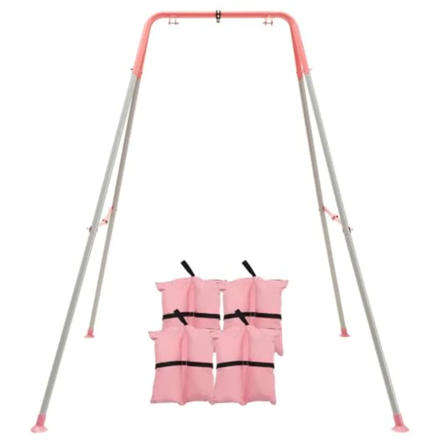 

Foldable Swing Stand for with 4 Sandbags Heavy Duty Metal A-Frame Indoor/Outdoor for Backyard Suitable Most Toddler/Baby Jumper