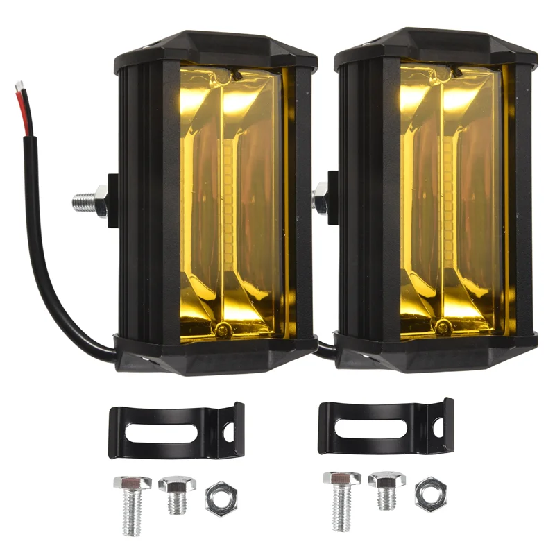 

Precisionn 2X 5 Inch 72W LED Work Lights Waterproof Off Road Pod Fog Lights Yellow Lamps For Trucks ATV UTV Polaris Boat Golf Ca