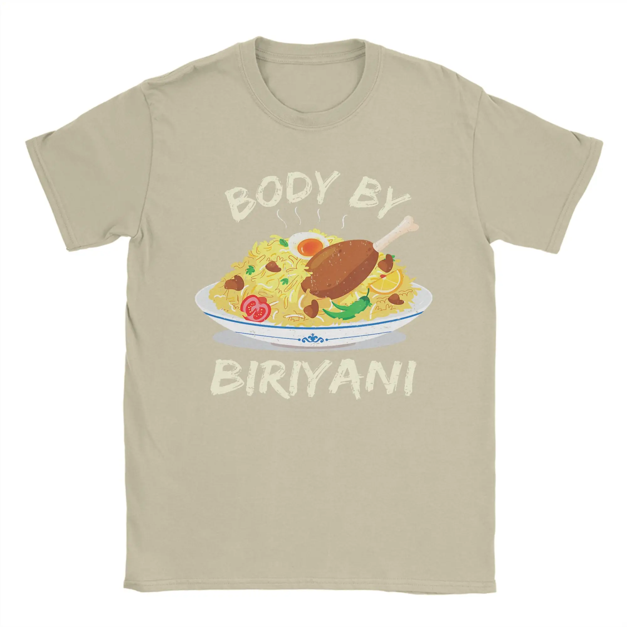 

Мужская футболка с надписью "Body by Biryani India Pakistan Food Lover", винтажная одежда, футболки с короткими рукавами и круглым вырезом, идея подарка, футболки