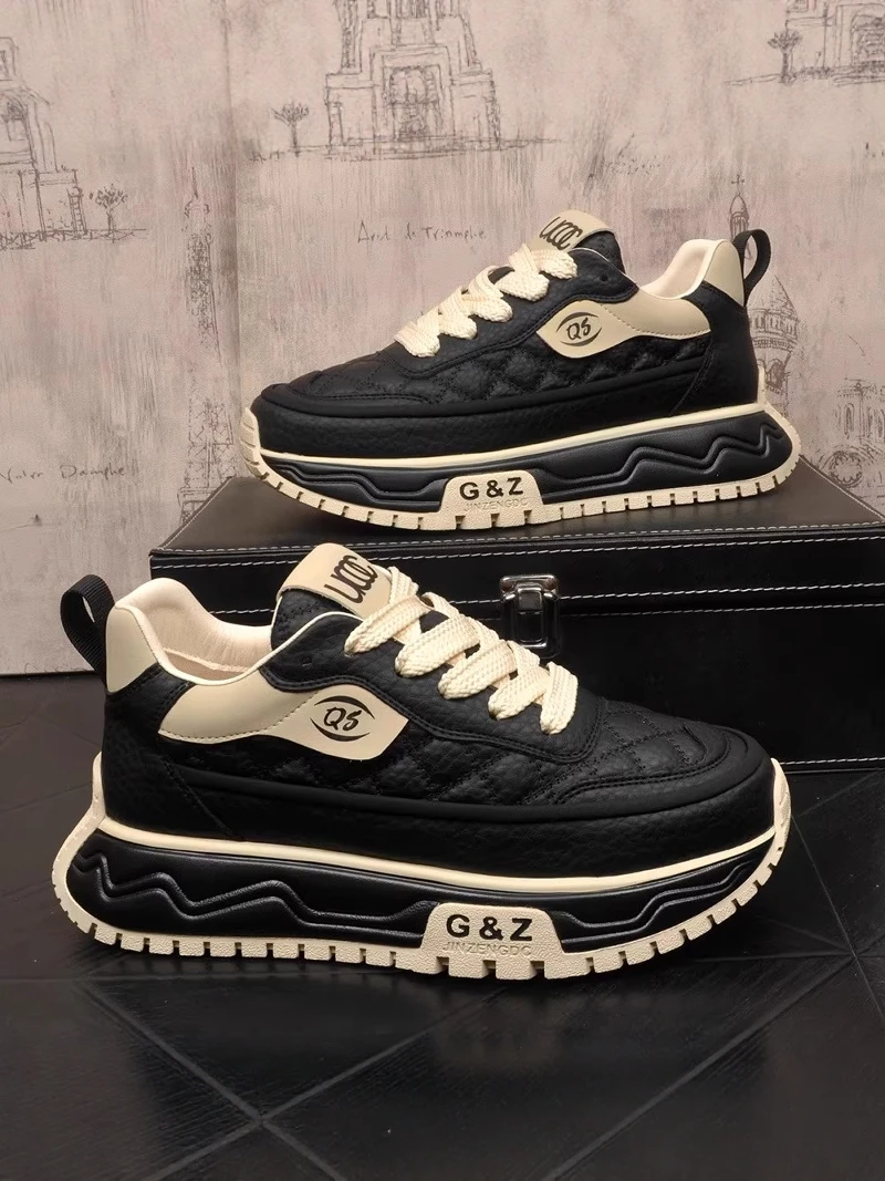 

Men's Casual Running Shoes 2026 New Summer Trendy All-Match Thick Bottom Sports Shoes Teenage Heightening Daily Wear Rubber O...