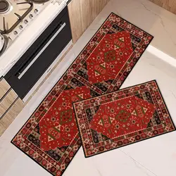 VIKAMA 1/2PCS Boho Crystal Velvet Floor Mat Non-Slip Entrance Doormat Home Decor Bedroom Hallway Balcony Strip Kitchen Rug