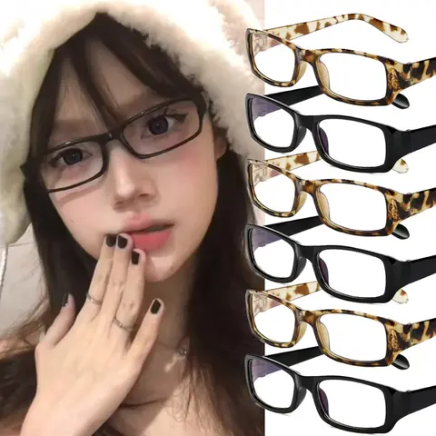 빈티지 스타일 작은 검은 사각형 프레임 안경 Y2K 밀레니엄 달콤한 멋진 매운 소녀 프리미엄 느낌 코스프레 사진 안경