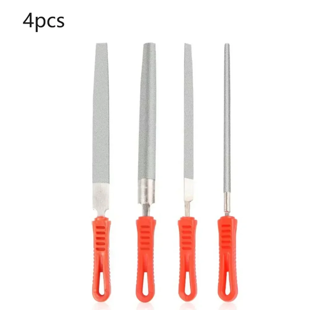 

1/4pcs 8inch Diamond File Flat Semicircle Triangle Round File Needle File Set For Stone Glass Metal Carving Craft Hand Tools
